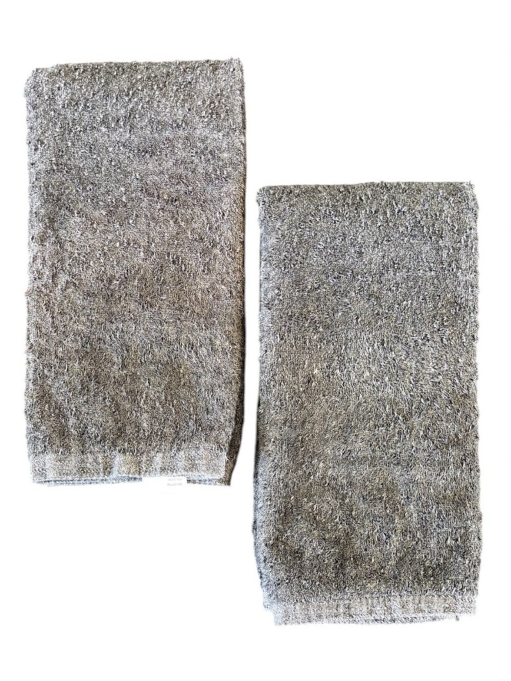 Crate & Barrel Hand Towels Set Of Two Rowen Tweed Gray
